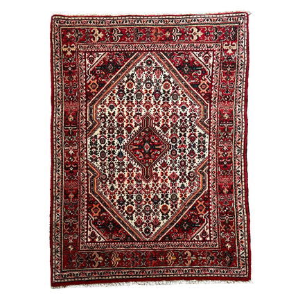 Djosan Teppich ca. 150 × 100 cm – rot/creme/blau & geometrisch gemustert