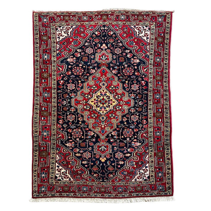 Djosan Teppich ca. 148 × 105 cm – dunkelblau, rot & klassisch gemustert