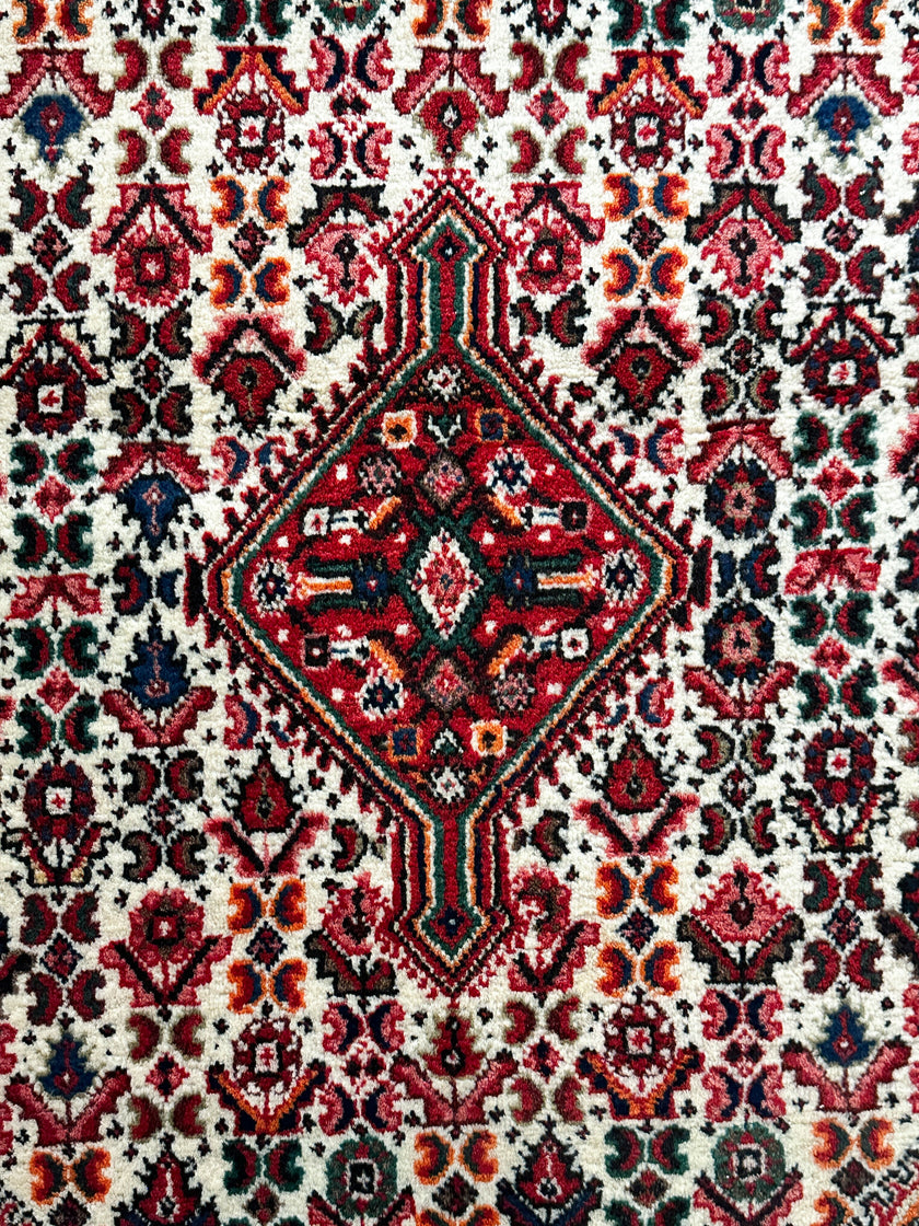 Djosan Teppich ca. 150 × 100 cm – rot/creme/blau & geometrisch gemustert