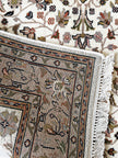 Ganga Teppich ca. 200 × 150 cm – creme/braun & floral
