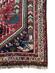 Gaschghai Teppich ca. 151 × 113 cm – rot & dunkelblau