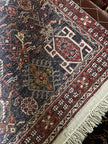 Gaschghai Teppich ca. 148 × 108 cm – goldgelb & dunkelblau