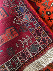 Gaschghai Teppich ca. 200 × 150 cm – rot/orange & figürliches Nomadenmuster