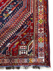Gaschghai Teppich ca. 200 × 300 cm – rot/blau & geometrisch