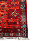 Gaschghai Teppich ca. 200 × 150 cm – rot/orange & figürliches Nomadenmuster