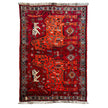 Gaschghai Teppich ca. 200 × 150 cm – rot/orange & figürliches Nomadenmuster