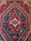 Gaschghai Teppich ca. 200 × 300 cm – rot/blau & geometrisch