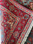 Hamedan Teppich ca. 150 × 100 cm – hellblau/rot/creme & floral