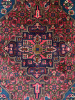 Hamedan Teppich ca. 150 × 100 cm – rot/blau & geometrisch