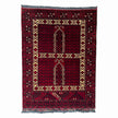 Hatschlu Teppich ca. 150 × 100 cm – rot/creme/schwarz & geometrisch