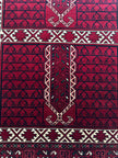 Hatschlu Teppich ca. 150 × 100 cm – rot/creme/schwarz & geometrisch