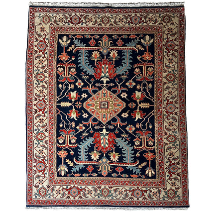 Heriz Teppich ca. 200 × 300 cm – dunkelblau/beige/rot & klassisch