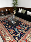 Heriz Teppich ca. 200 × 300 cm – dunkelblau/beige/rot & klassisch