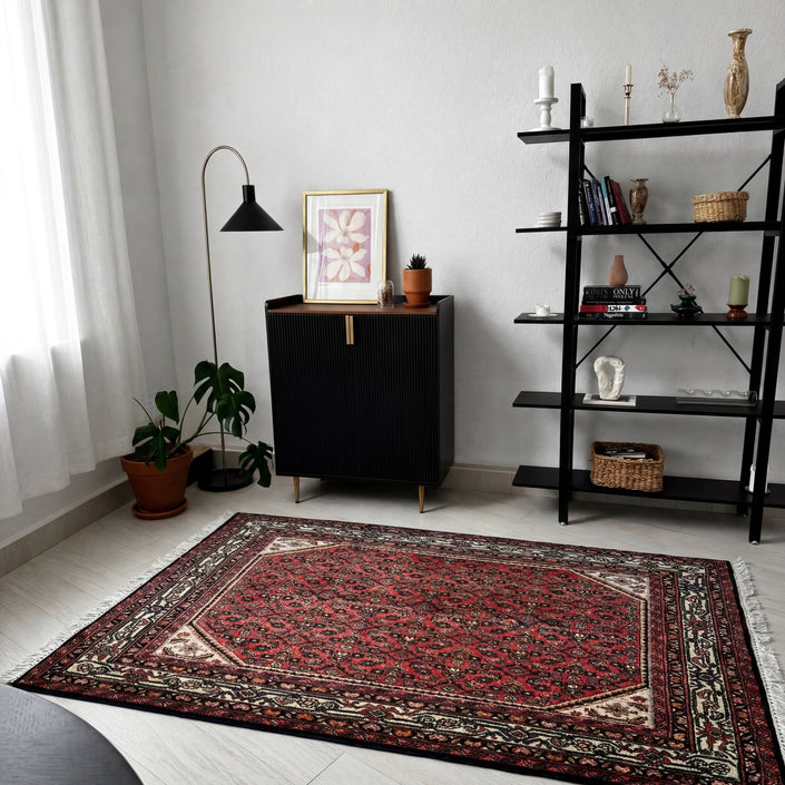 Hosseinabad Teppich ca. 200 × 150 cm – rot/beige & klassisch