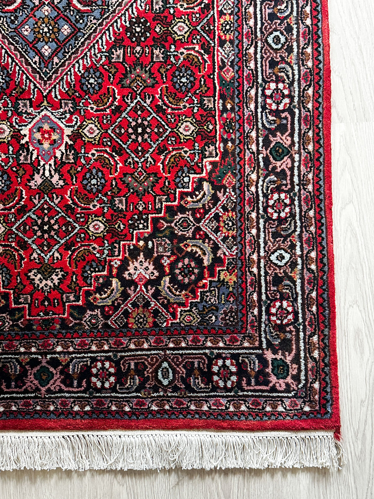 Bidjar Teppich ca. 163 × 94 cm – rot & dunkelblau