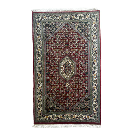 Bidjar Teppich ca. 163 × 94 cm – rot, creme & grün