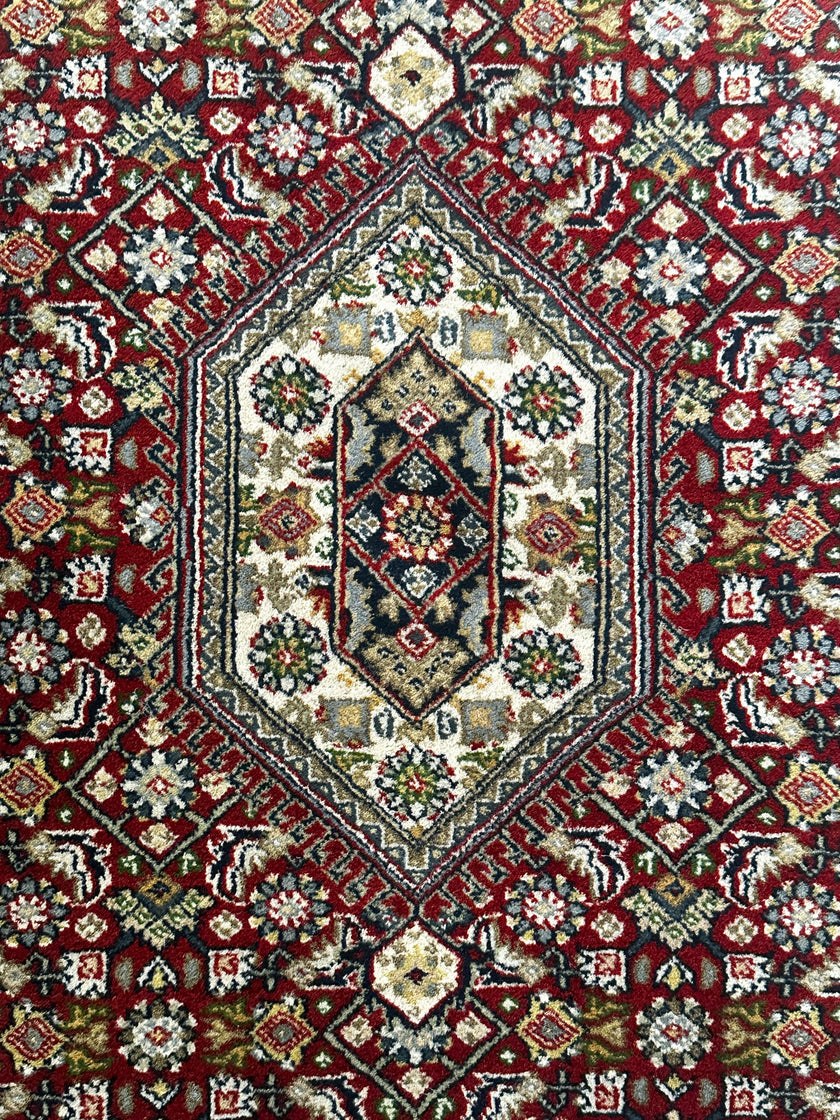 Bidjar Teppich ca. 163 × 94 cm – rot, creme & grün