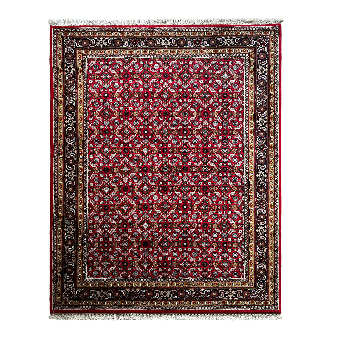 I. Ganga Teppich ca. 240 × 170 cm – rot & gemustert