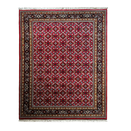 I. Ganga Teppich ca. 240 × 170 cm – rot & gemustert