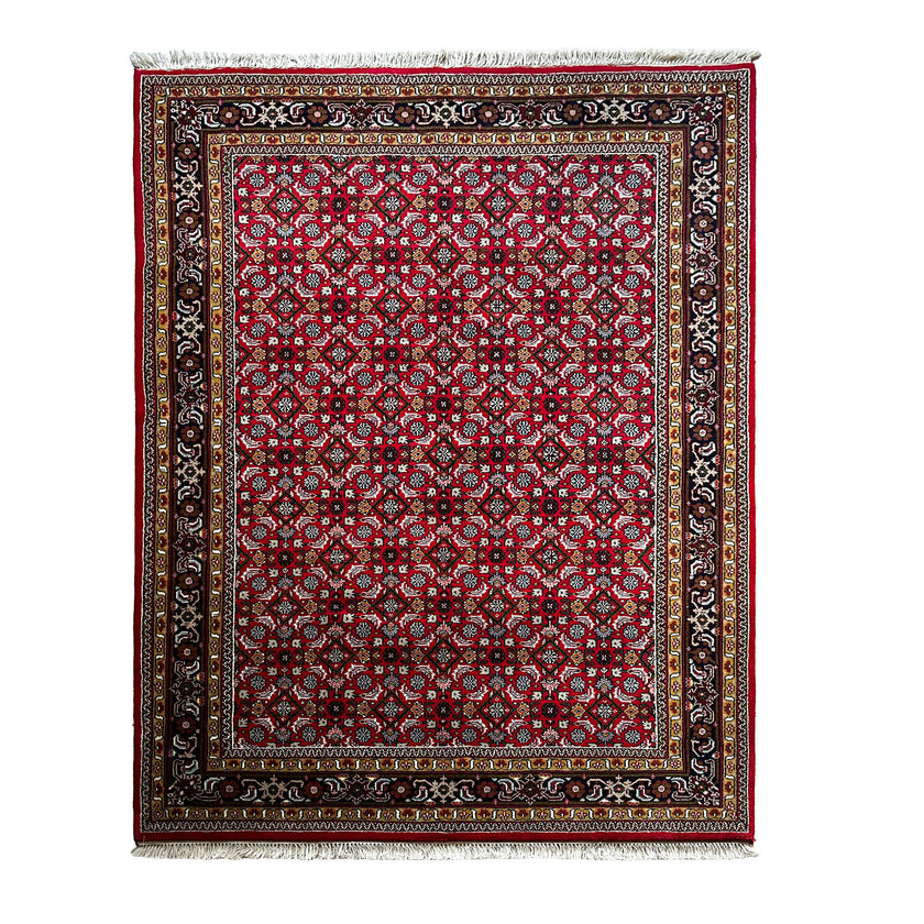 I. Ganga Teppich ca. 240 × 170 cm – rot & gemustert