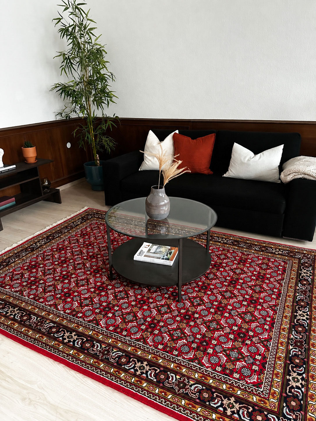 I. Ganga Teppich ca. 240 × 170 cm – rot & gemustert