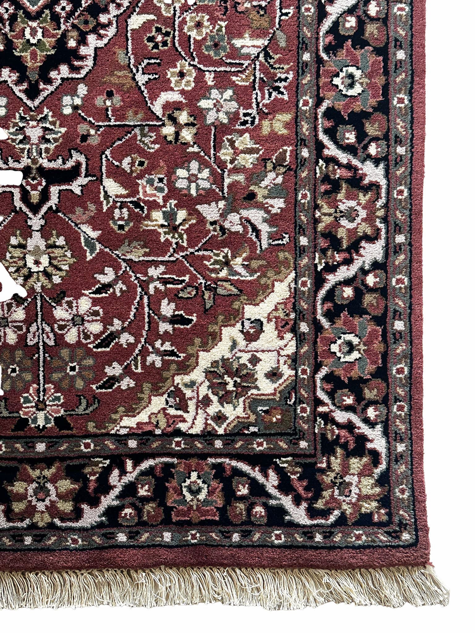 I. Jaipur Teppich ca. 150 × 100 cm – altrosa/taupe/dunkelblau & elegant