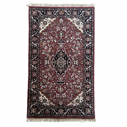 I. Jaipur Teppich ca. 150 × 100 cm – altrosa/taupe/dunkelblau & elegant