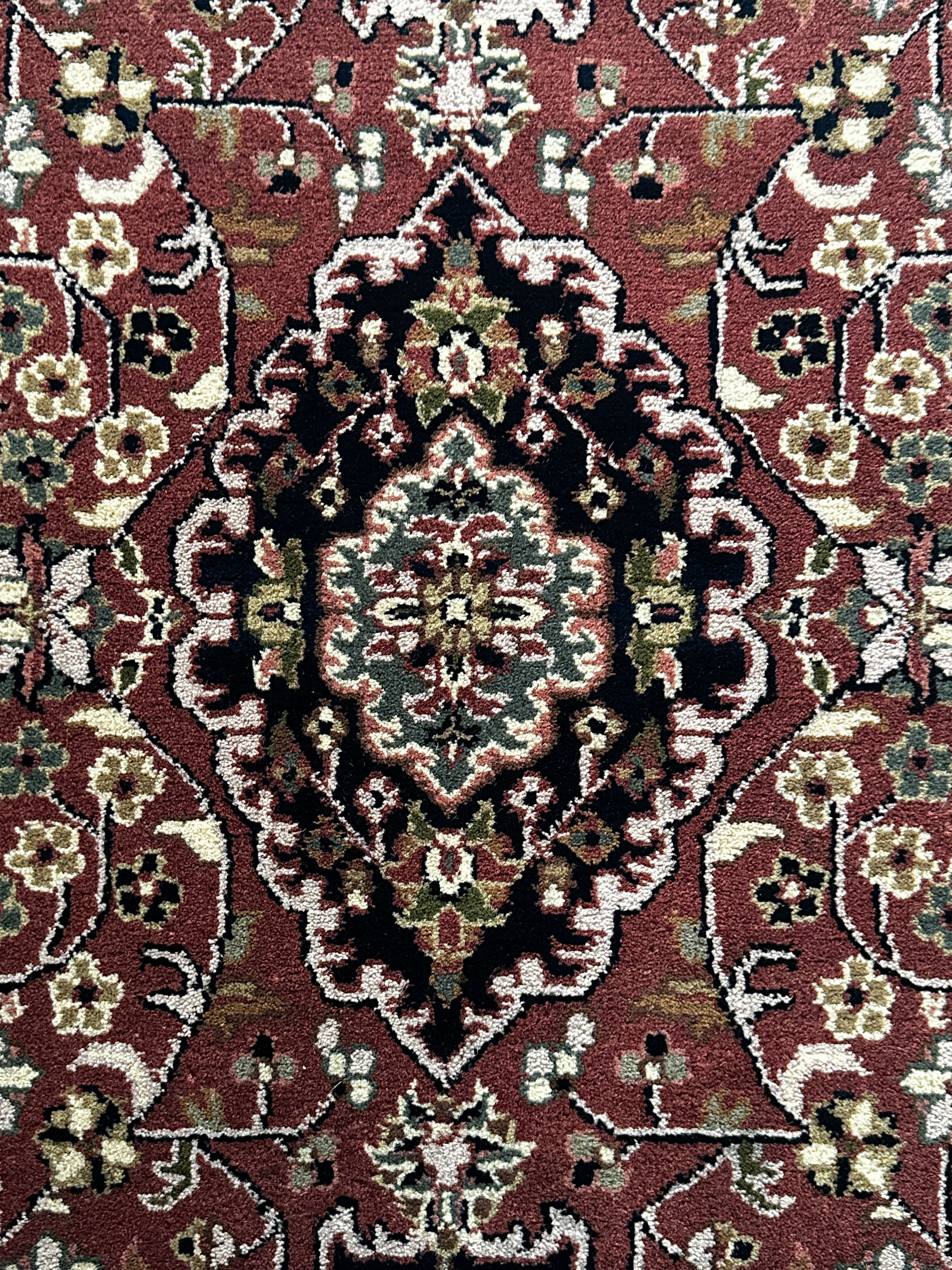 I. Jaipur Teppich ca. 150 × 100 cm – altrosa/taupe/dunkelblau & elegant