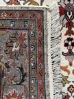 Keschan Teppich ca. 250 × 150 cm – creme/blau & floral