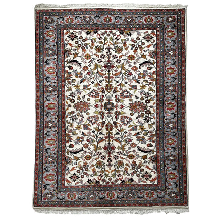 Keschan Teppich ca. 250 × 150 cm – creme/blau & floral