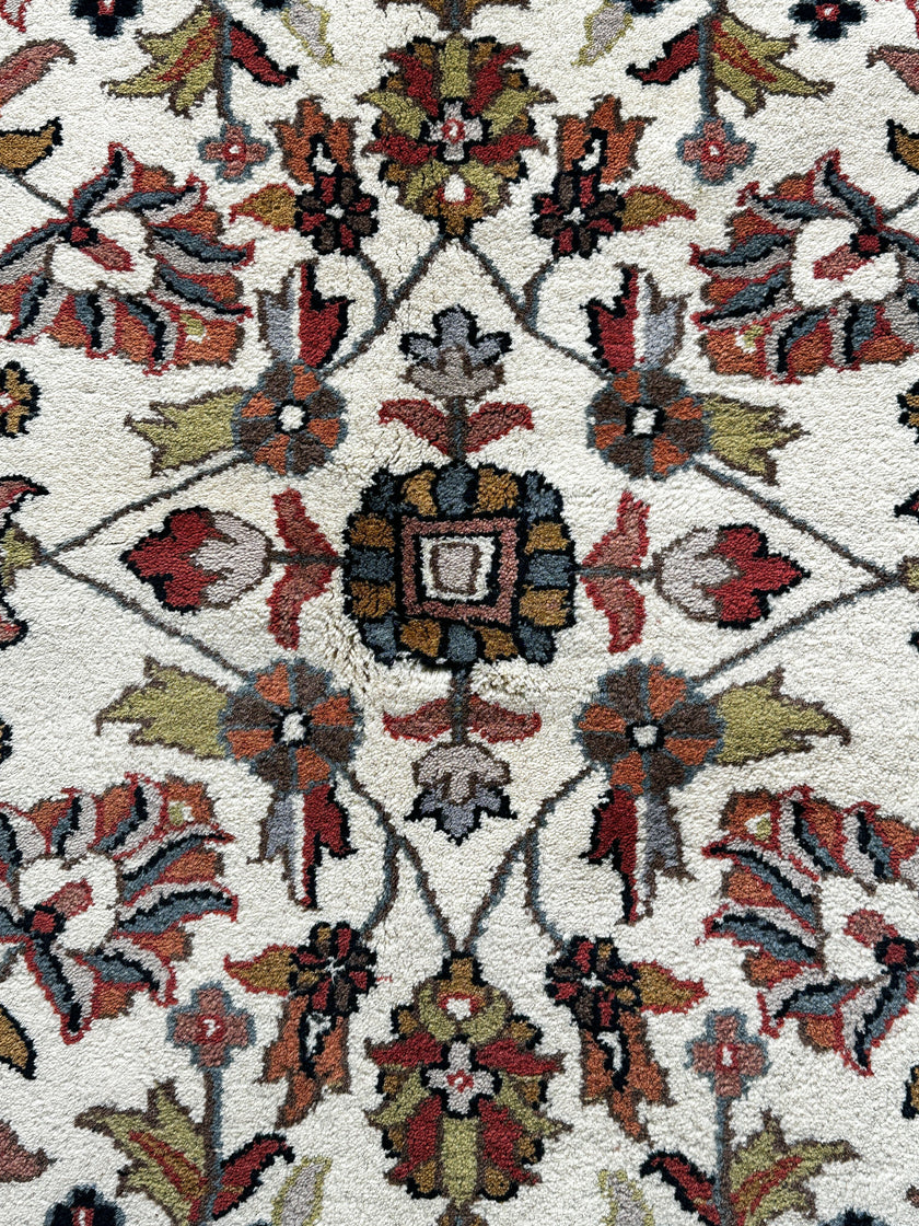 Keschan Teppich ca. 250 × 150 cm – creme/blau & floral