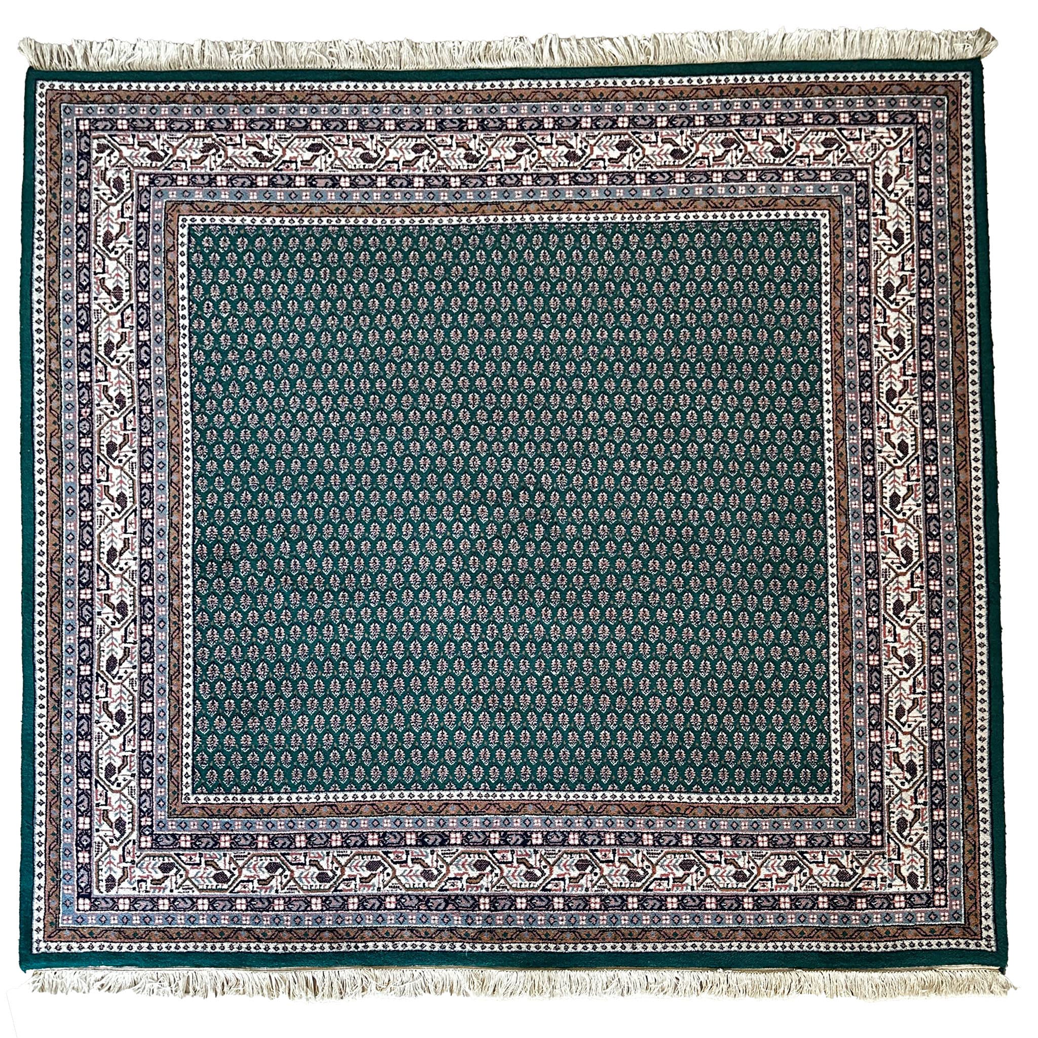 Mir Teppich ca. 200 × 200 cm – grün/blau & ruhig