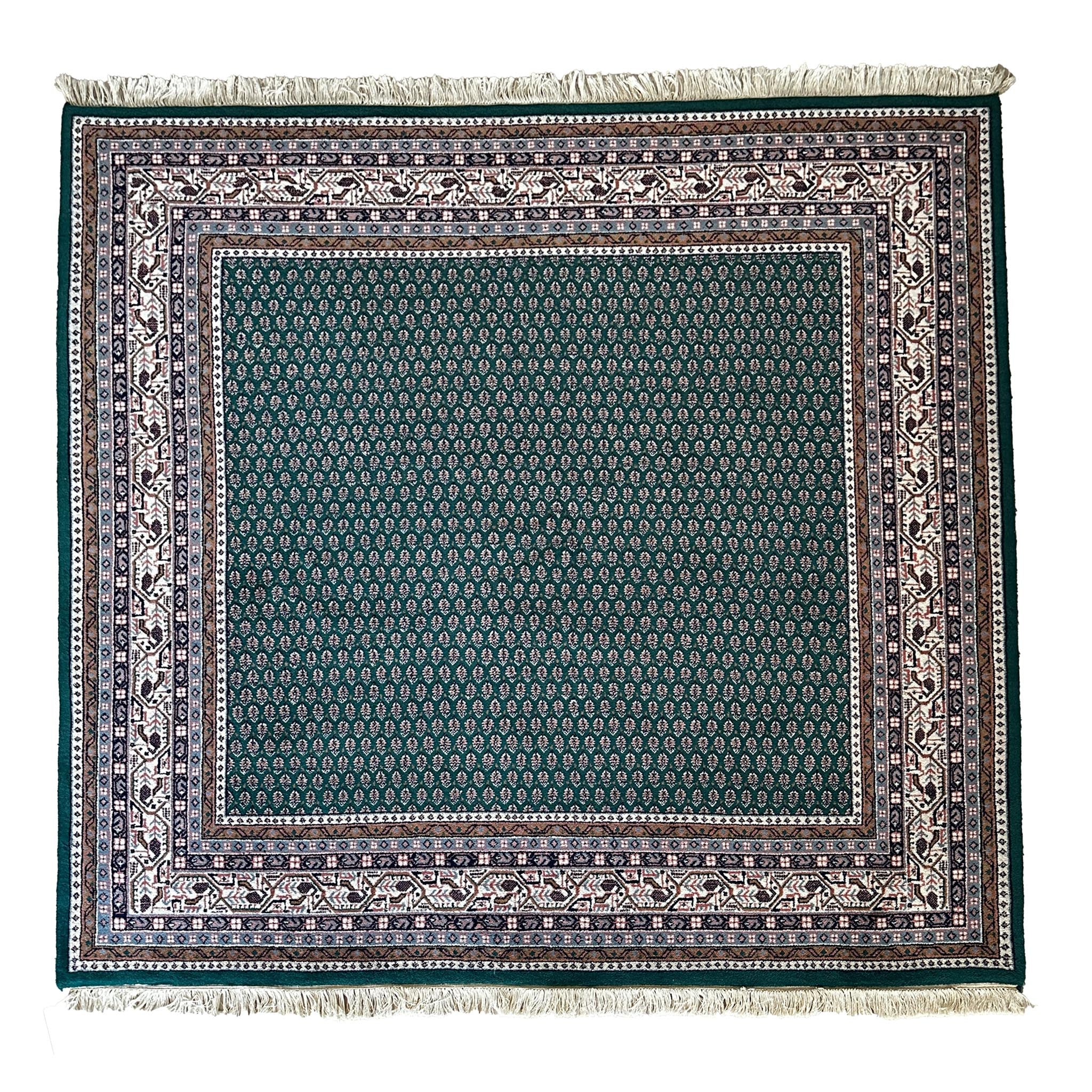 Mir Teppich ca. 200 × 200 cm – grün/blau & ruhig