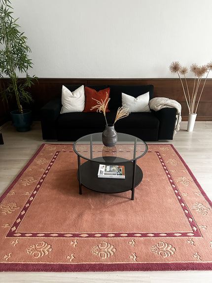 I. Nepal Teppich ca. 200 × 200 cm – apricot & schlicht