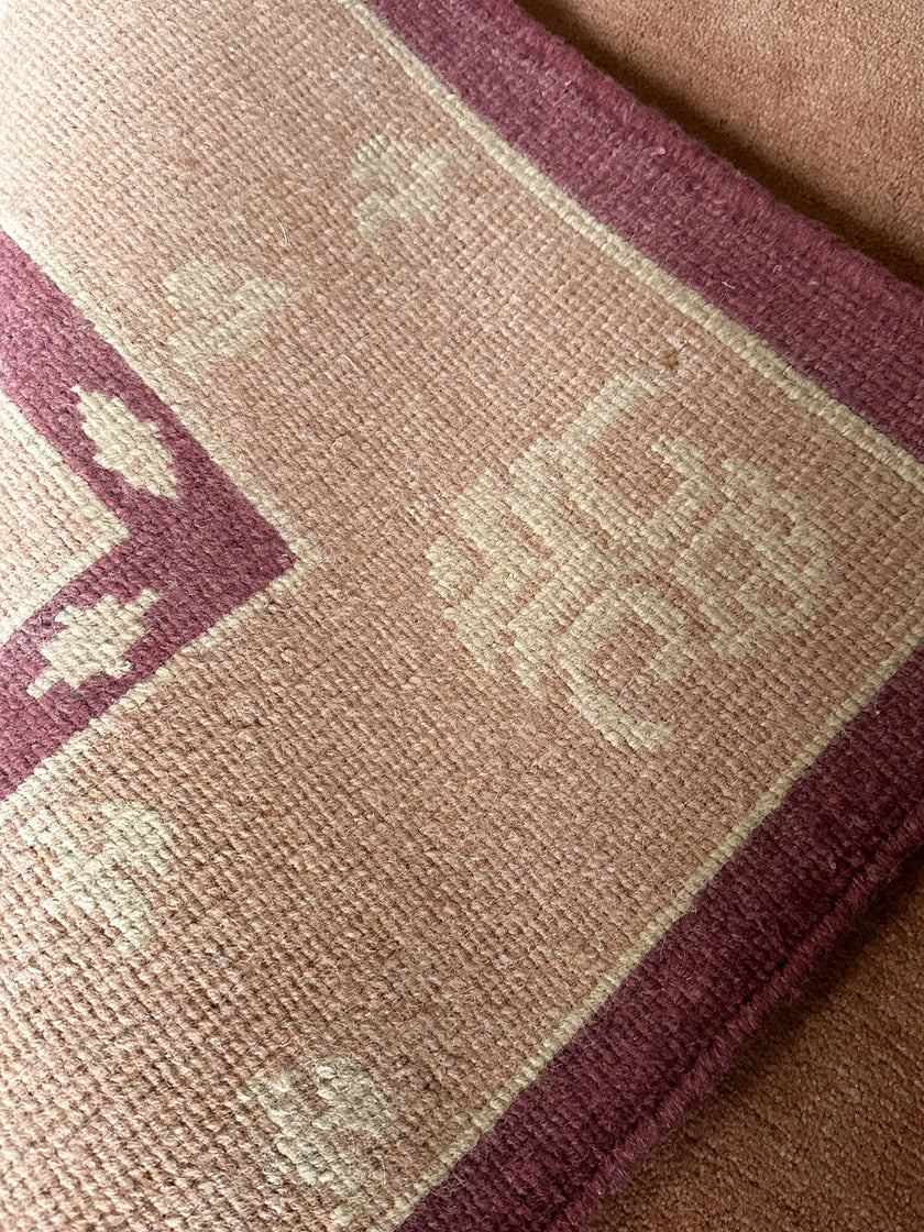 I. Nepal Teppich ca. 200 × 200 cm – apricot & schlicht