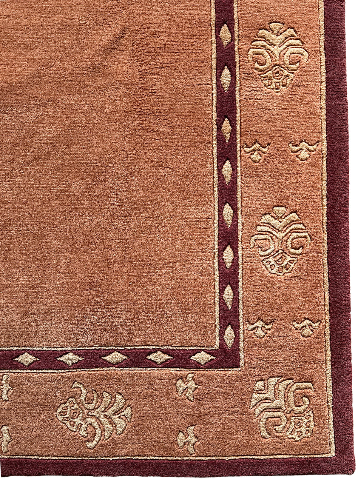 I. Nepal Teppich ca. 200 × 200 cm – apricot & schlicht