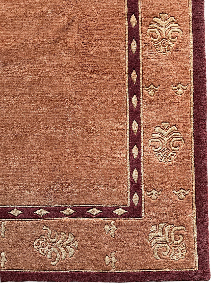 I. Nepal Teppich ca. 200 × 200 cm – apricot & schlicht