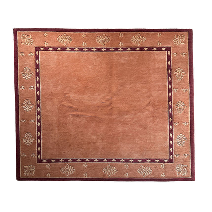 I. Nepal Teppich ca. 200 × 200 cm – apricot & schlicht