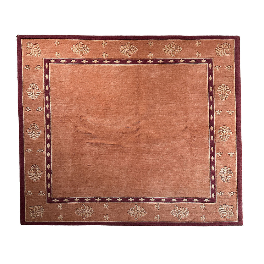 I. Nepal Teppich ca. 200 × 200 cm – apricot & schlicht