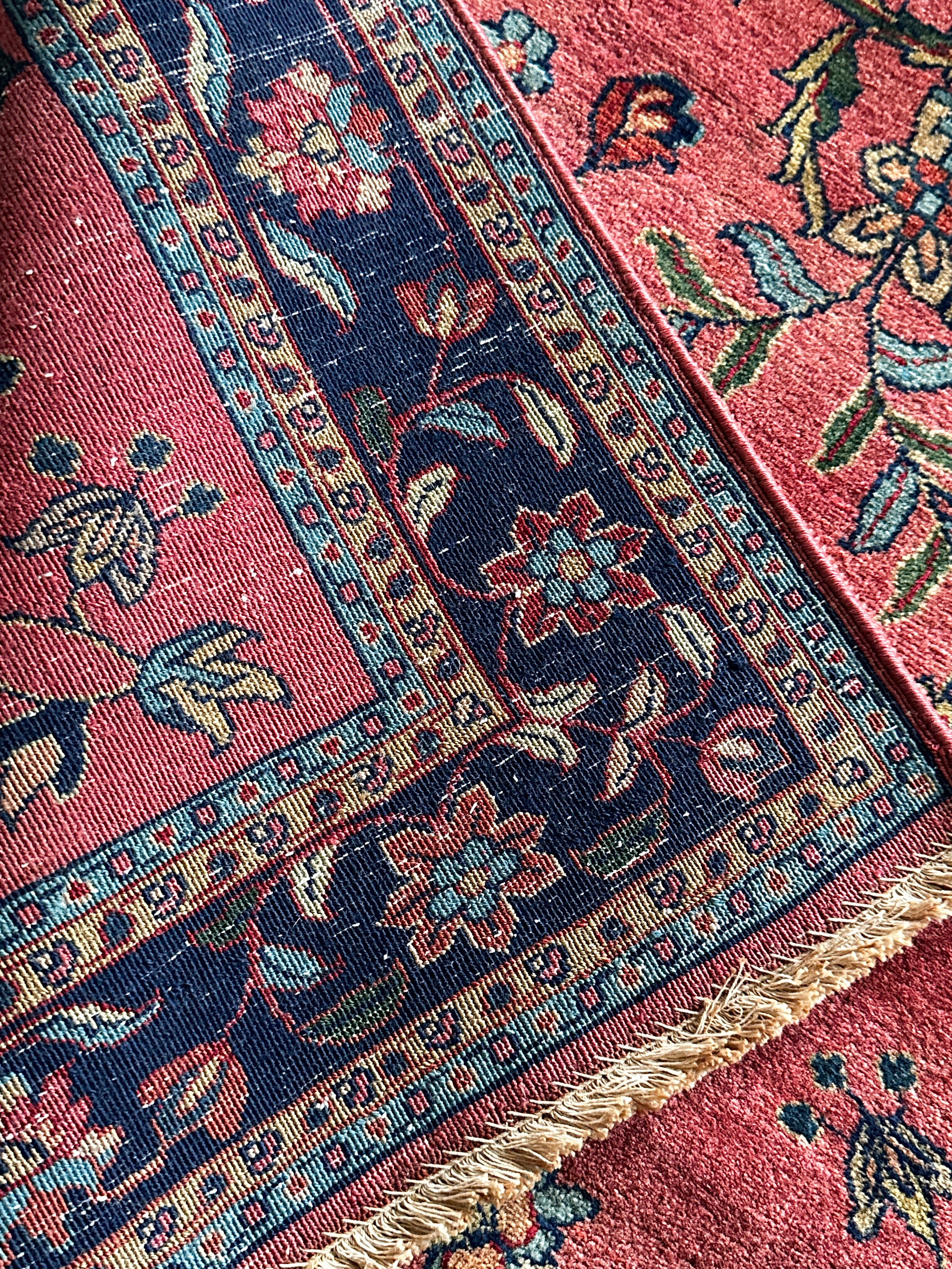 I. Sarough Teppich ca. 150 × 100 cm – rot/blau & floral
