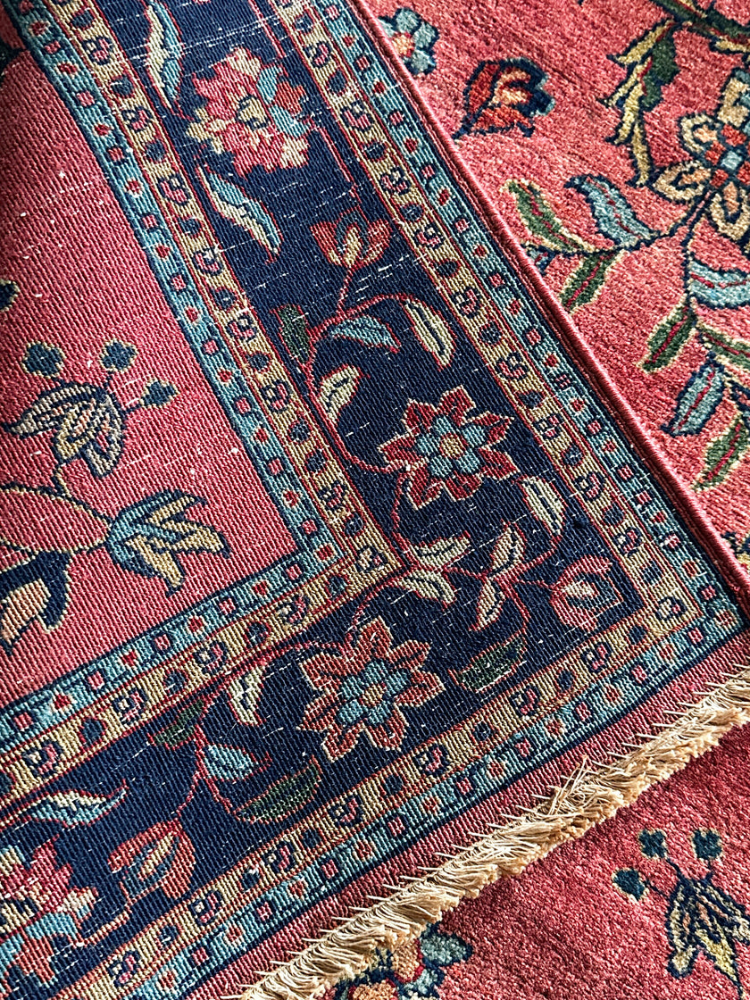 I. Sarough Teppich ca. 150 × 100 cm – rot/blau & floral