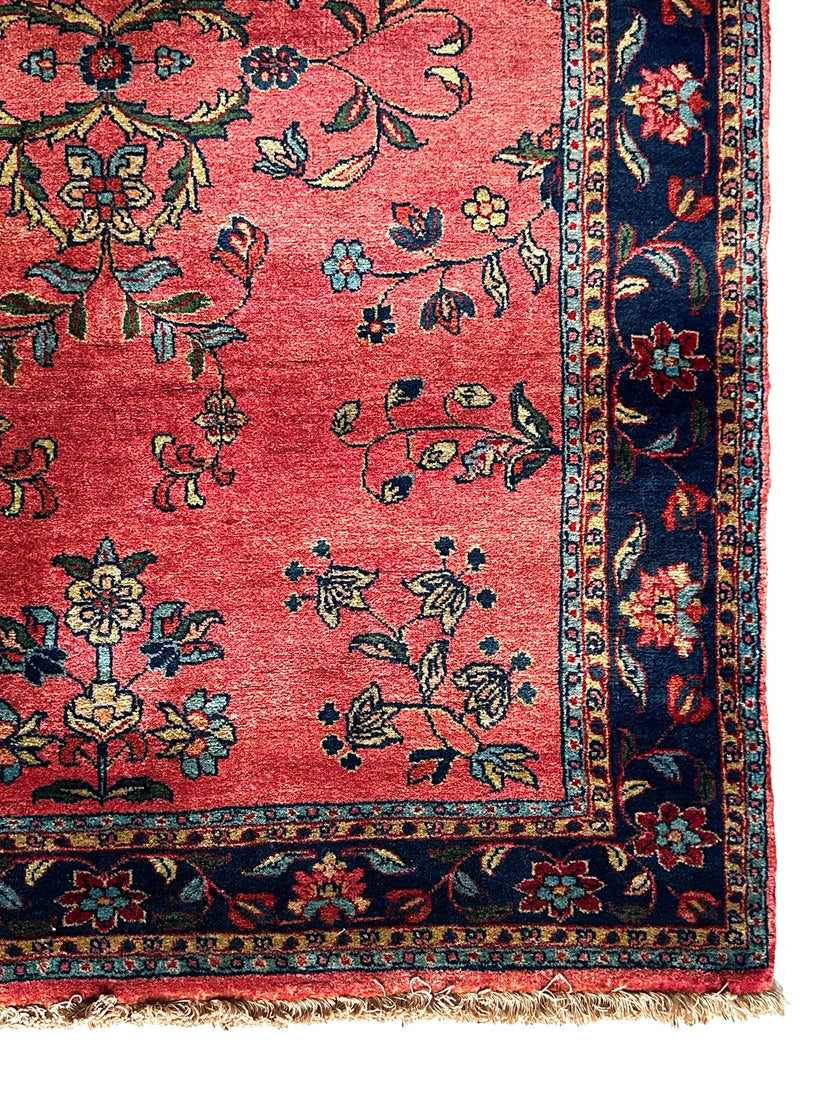 I. Sarough Teppich ca. 150 × 100 cm – rot/blau & floral