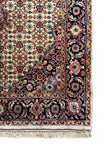 Sarough Teppich ca. 160 × 85 cm – goldbeige & dunkelblau