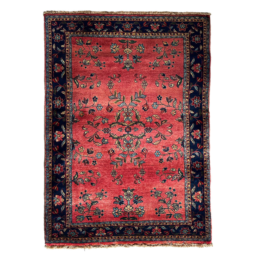 I. Sarough Teppich ca. 150 × 100 cm – rot/blau & floral