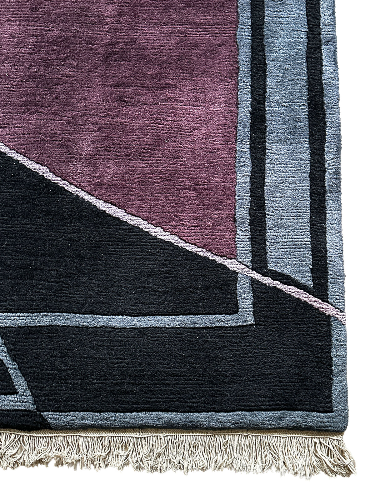 I. Sunra Teppich ca. 202 × 201 cm – dunkelblau, grau & violett
