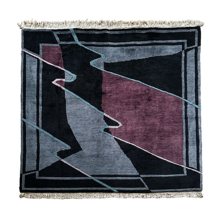 I. Sunra Teppich ca. 202 × 201 cm – dunkelblau, grau & violett