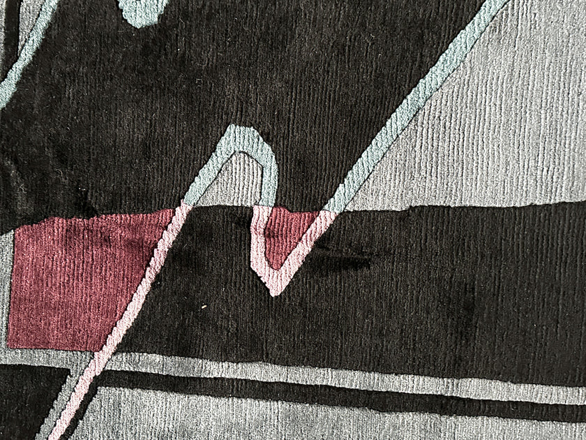 I. Sunra Teppich ca. 202 × 201 cm – dunkelblau, grau & violett
