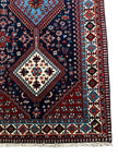 Jalameh Teppich ca. 200 × 200 cm – dunkelblau/rot/hellblau & geometrisch
