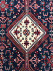 Jalameh Teppich ca. 200 × 200 cm – dunkelblau/rot/hellblau & geometrisch