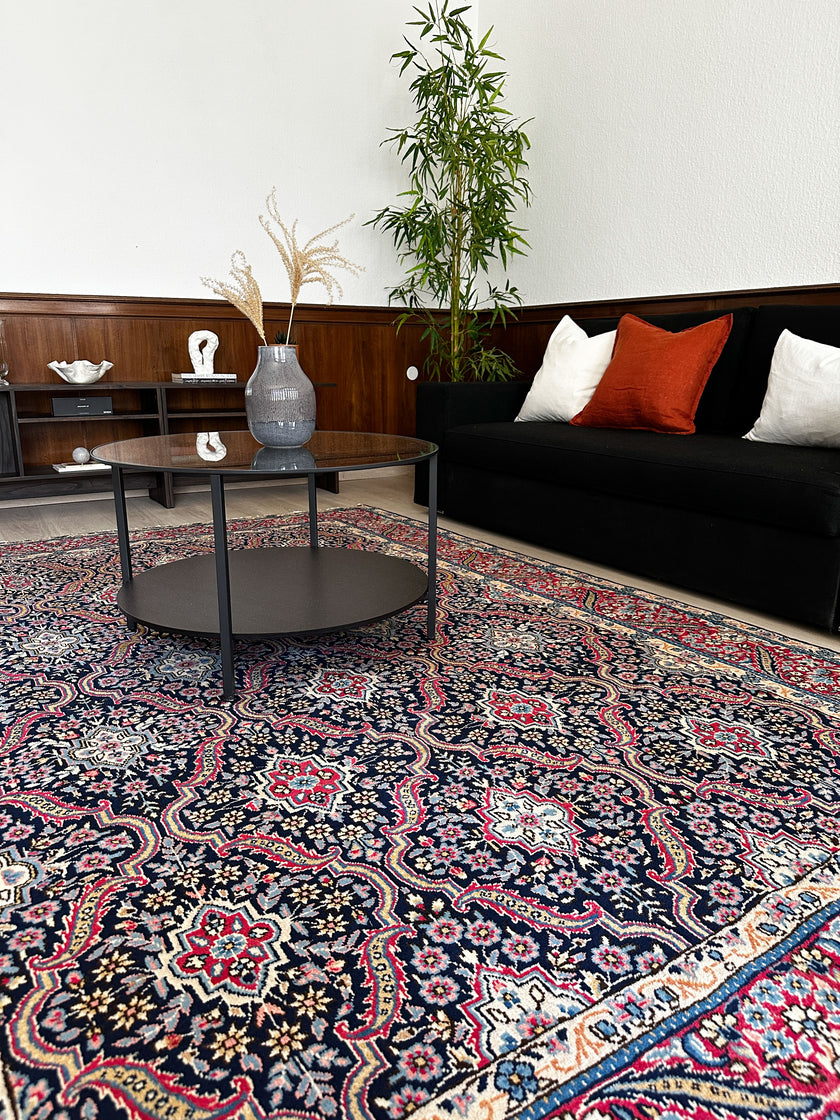 Jazd Teppich ca. 200 × 300 cm – dunkelblau/rot & edel